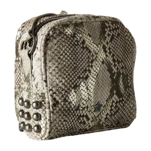Ash Moxy Python Snakeskin Leather Studded Crossbody Bag - Picture 2 of 13
